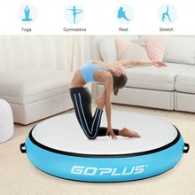 Load image into Gallery viewer, 40&quot; Inflatable Round Gymnastic Mat Tumbling Floor Mat with Electric Pump-Blue
