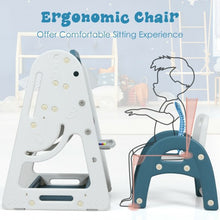 Load image into Gallery viewer, 2 in 1 Kids Easel Desk Chair Set Book Rack Adjustable Art Painting Board-Blue
