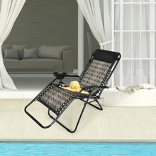 Load image into Gallery viewer, Folding Patio Rattan Zero Gravity Lounge Chair Recliner-Gray
