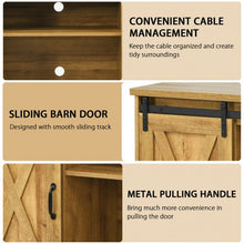 Load image into Gallery viewer, 59&quot; TV Stand with Adjustable Shelf and Sliding Barn Door Cabinet-Golden
