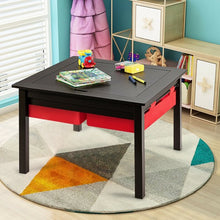 Load image into Gallery viewer, 5-in-1 Kids Activity Play Table Building Block Table With Storage Drawers-Brown
