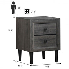 Load image into Gallery viewer, Multipurpose Retro Bedside Nightstand with 2 Drawers
