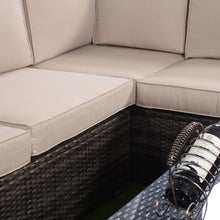 Load image into Gallery viewer, 4 pc Cushioned Wicker Rattan Sofa 5 seat
