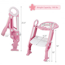 Load image into Gallery viewer, Potty Training Toilet Seat w/ Step Stool Ladder-Pink
