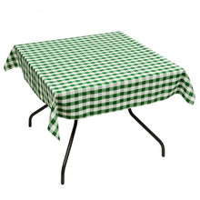 Load image into Gallery viewer, 10 Pcs 52&quot; x 52&quot; Square Polyester Plaid Dinner Tablecloth-Green
