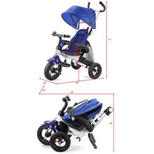 Load image into Gallery viewer, 6-In-1 Kids Baby Stroller Tricycle Detachable Learning Toy Bike-Blue
