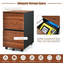 Load image into Gallery viewer, 2-Drawer Rolling Mobile File Cabinet fits Letter/A4 Size with Hanging Bar
