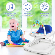 Load image into Gallery viewer, 2-in-1 Foldable Baby Walker with Adjustable Heights-Blue

