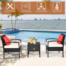 Load image into Gallery viewer, 3 pcs Outdoor Patio Rattan Furniture Set with Cushion
