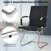 Load image into Gallery viewer, Set of 2 Office Guest Chairs Waiting Room Chairs -Black
