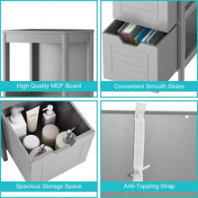 Load image into Gallery viewer, Bathroom Wooden Floor Cabinet Multifunction Storage Rack Stand Organizer-Gray
