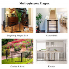 Load image into Gallery viewer, 6 Panel Metal Gate Baby Pet Fence Safe Playpen Barrier-Black

