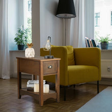 Load image into Gallery viewer, Contemporary Chair Side End Table Compact Table with Drawer Nightstand-Yellow
