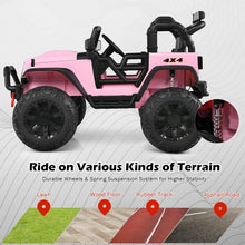 Load image into Gallery viewer, 12V Kids Ride On Truck RC Motorized Car with Spring Suspension and MP3 -Pink
