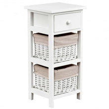 Load image into Gallery viewer, 2Pcs Bedroom Bedside End Table with Drawer Baskets-White
