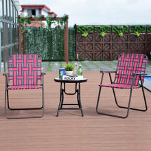 Load image into Gallery viewer, 6 pcs Folding Beach Chair Camping Lawn Webbing Chair-Red
