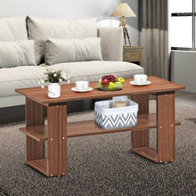 Load image into Gallery viewer, Coffee Table Living Room Furniture with Storage Shelf-Brown
