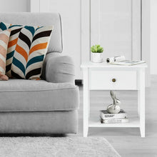 Load image into Gallery viewer, Nightstand with Drawer and Storage Shelf for Bedroom Living Room-Wine
