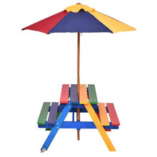 Load image into Gallery viewer, 4 Seat Kids Picnic Folding Garden Umbrella Table
