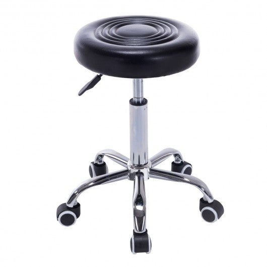 Adjustable Hydraulic Salon Rolling Swivel Stool-Black