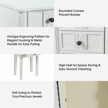 Load image into Gallery viewer, Standing Jewelry Cabinet Armoire with Top Flip Makeup Mirror
