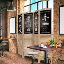 Load image into Gallery viewer, 4-Panel Folding Privacy Room Divider Screen with Chalkboard
