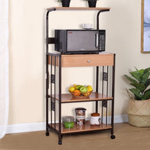 Load image into Gallery viewer, 3-tier Iron Frame Rolling Kitchen Storage Cart w/ Electric Outlet
