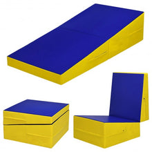 Load image into Gallery viewer, Folding Incline Mat Slope Cheese Gymnastics Gym Exercise Yellow
