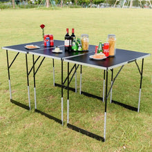 Load image into Gallery viewer, 3 pcs Folding Height Adjustable Camping Picnic Table Set
