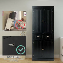 Load image into Gallery viewer, Cupboard Freestanding Kitchen Cabinet w/ Adjustable Shelves-Black
