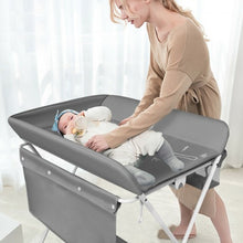 Load image into Gallery viewer, Folding Baby Changing Table with Storage -Gray
