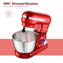 Load image into Gallery viewer, 4.8 Qt 8-speed Electric Food Mixer with Dough Hook Beater-Red
