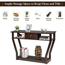 Load image into Gallery viewer, Modern Sofa Accent Table with Drawer-Brown
