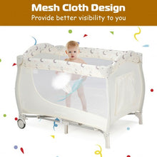 Load image into Gallery viewer, Foldable Baby Playard with Changing Station-Beige
