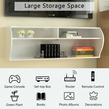 Load image into Gallery viewer, 48.5&quot; 2 Tier Modern Wall Mounted Hanging Floating Shelf-White
