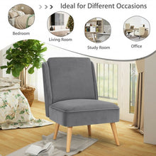 Load image into Gallery viewer, Velvet Accent Chair with Rubber Wood Legs for Living Room-Gray
