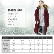 Load image into Gallery viewer, Women&#39;s Hooded Long Down Coat with Faux-fur Trim-Red-XXL
