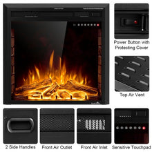 Load image into Gallery viewer, 26&quot; 750W-1500W Fireplace Electric Embedded
