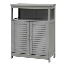 Load image into Gallery viewer, Wood Freestanding Bathroom Storage Cabinet with Double Shutter Door-Gray
