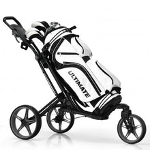Load image into Gallery viewer, Folding Golf Push Cart with Scoreboard Adjustable Handle Swivel Wheel-Gray

