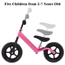 Load image into Gallery viewer, 12&quot; Balance Kids No-Pedal Learning Bicycle Black/Pink-Pink
