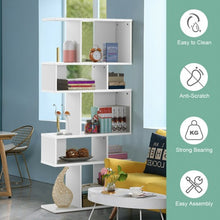 Load image into Gallery viewer, 5 Cubes Ladder Shelf Corner Bookshelf Display Rack Bookcase-White
