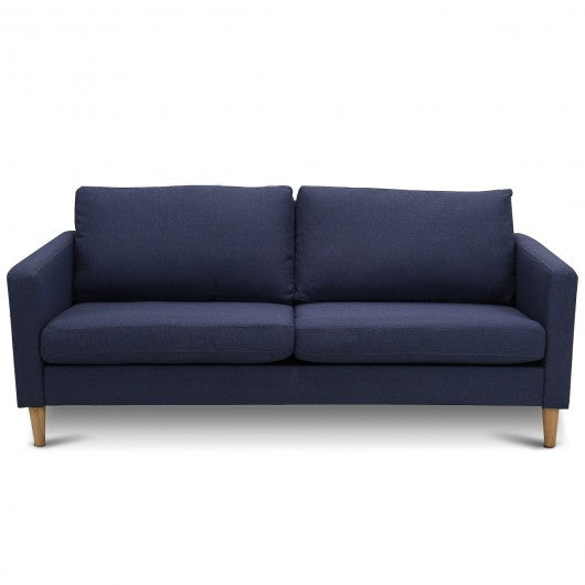 Upholstered Modern Fabric Love Seat Sofa-Blue