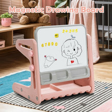 Load image into Gallery viewer, 2 in 1 Kids Easel Table and Chair Set  with Adjustable Art Painting Board-Pink
