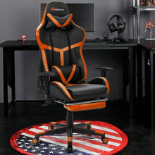 Load image into Gallery viewer, Reclining Racing Chair with Lumbar Support Footrest-Orange
