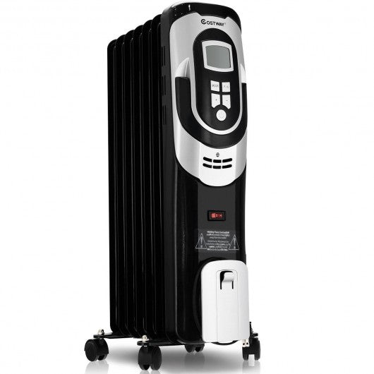 1500 W LCD 7-fin Timer Electric Oil Filled Radiator Heater