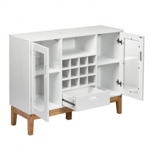 Load image into Gallery viewer, Wood Wine Storage Cabinet Sideboard Console Buffet Server-White
