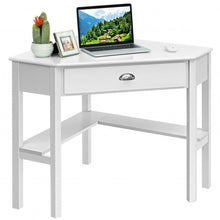 Load image into Gallery viewer, Corner Wooden PC Laptop Computer Desk-White
