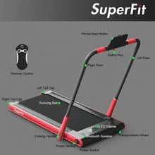 Load image into Gallery viewer, 2-in-1 Folding Treadmill with RC Bluetooth Speaker LED Display-Red

