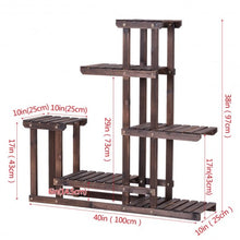 Load image into Gallery viewer, 6-Tier Garden Wooden Plant Flower Stand Shelf for Multiple Plants Indoor/Outdoor

